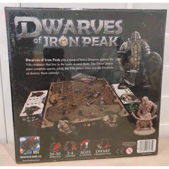 Rocketslug Board Game Dwarves of Iron Peak - New/ Sealed - Picture 3 of 5